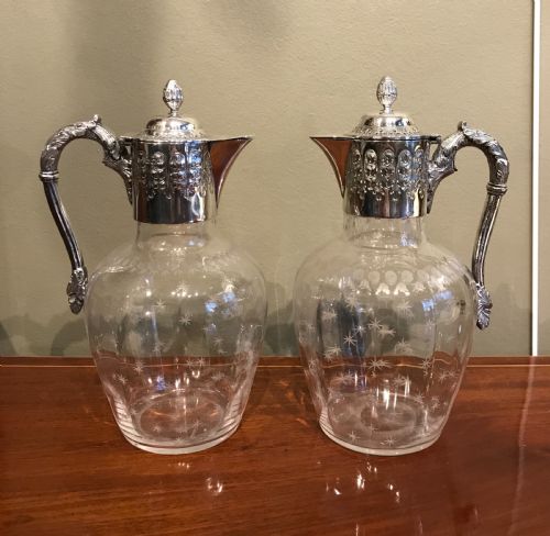 A Superb Pair of Victorian Silver Claret Jugs by Mappin & Webb