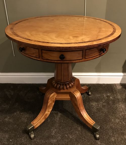 George IV Satinwood Drum Table