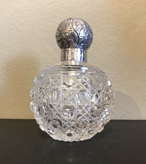 Edwardian Silver & Cut Glass Scent Bottle