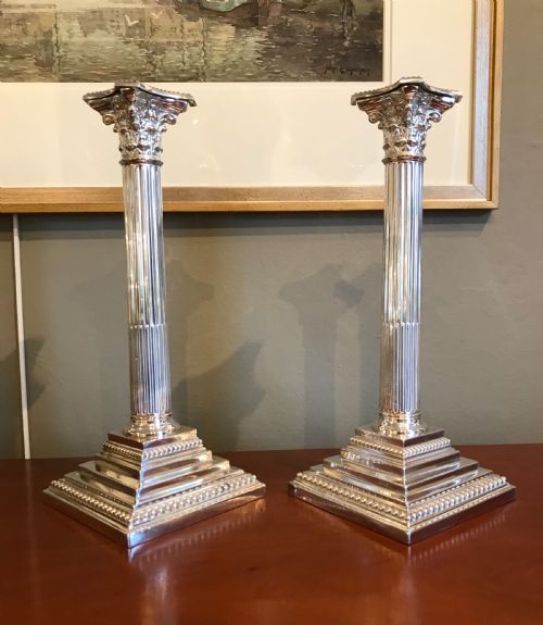 Good Pair of Victorian Silver Plated Candlesticks