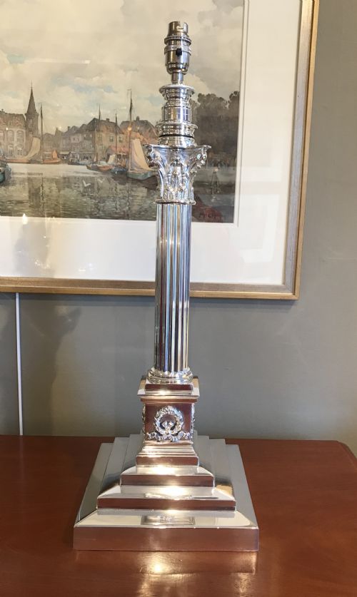 fig 1. Large Victorian Silver Plated Lamp by J Hinks