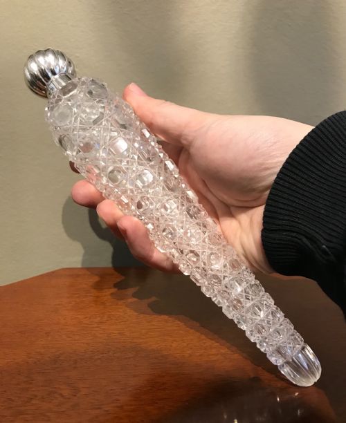 Stunning Victorian Silver & Cut Glass Scent Bottle, 1890