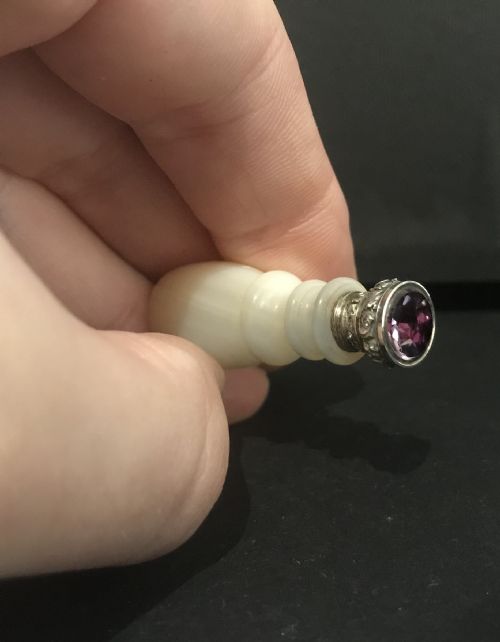 Exquisite Early Victorian Silver & Mother of Pearl Seal