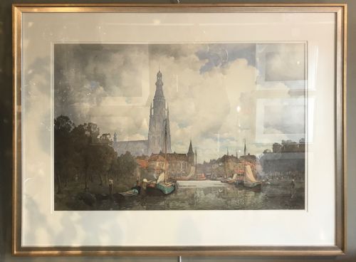 Large Watercolour of Breda, the Netherlands by John Ernest Aitken