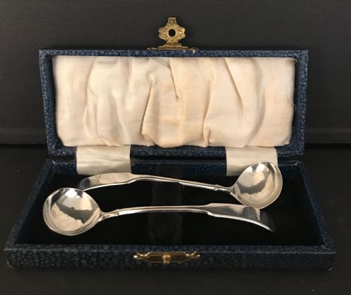 Pair George III Silver Salt Spoons, Birmingham