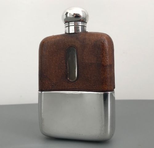 George V Silver Plate Hip Flask