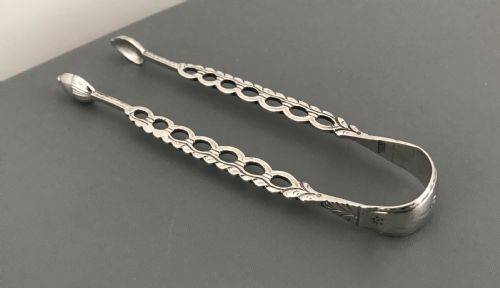 Super Rare Pair of Georgian Cast Silver Sugar Tongs