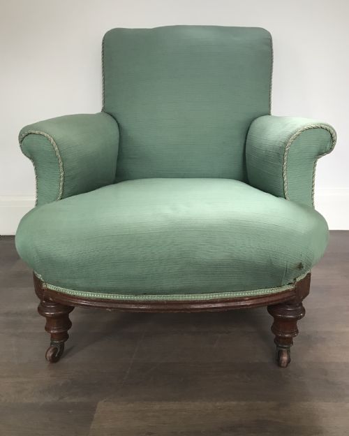 Victorian Upholstered Howard Style Chair by Cornelius V Smith