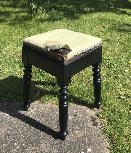 Attractive Victorian Ebonised Stool