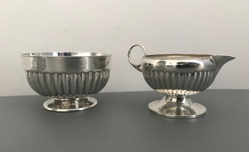 Victorian Solid Silver Sugar & Cream Set