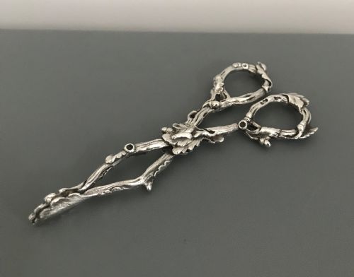Stunning Victorian Silver Scissor Sugar Tongs, 1857