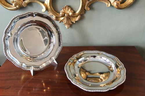 Pair Victorian Silver Dinner Plates by Garrards