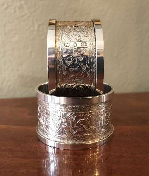 Pair of Victorian Solid Silver Napkin Rings