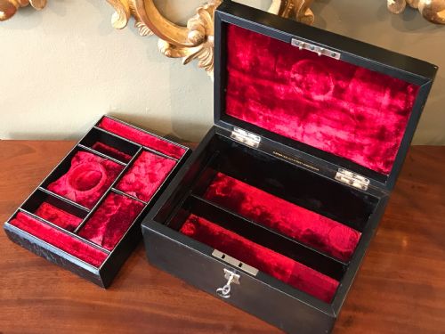 Victorian Leather Jewellery Box by H. Greaves