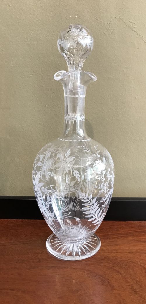 Edwardian Etched Glass Decanter