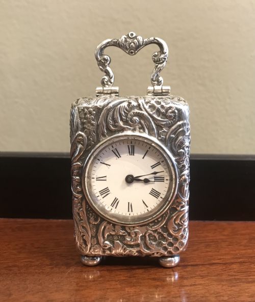 Edwardian Silver Carriage Clock, 1907