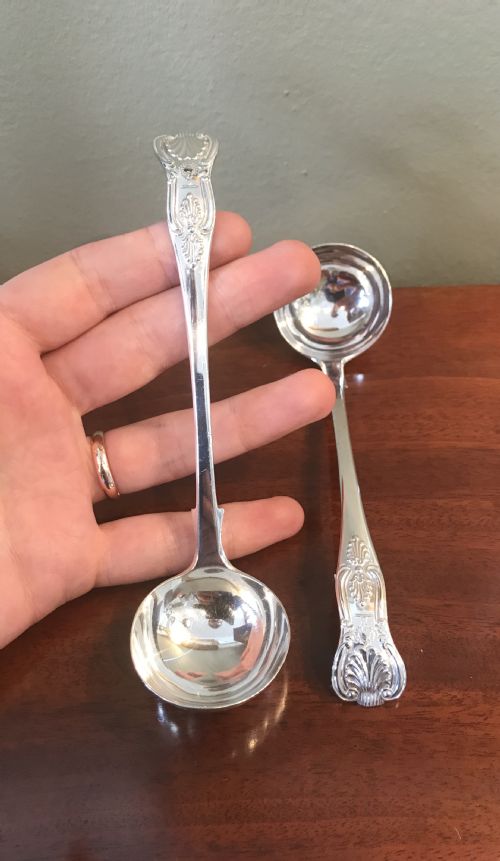 Quality Pair of Victorian Silver Toddy Ladles