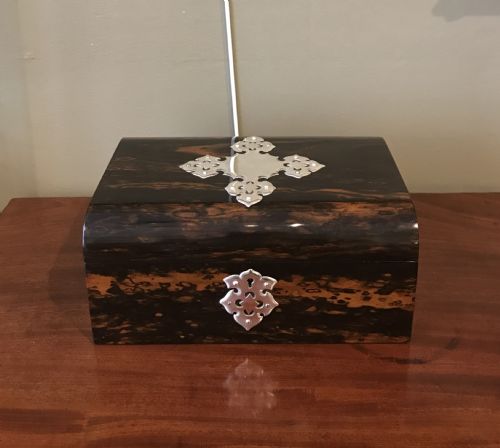 Quality Victorian Coromandel & Silver Plated Jewellery Box