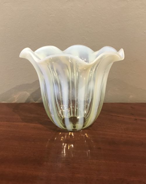 Late Victorian Vaseline Glass Lamp Shade