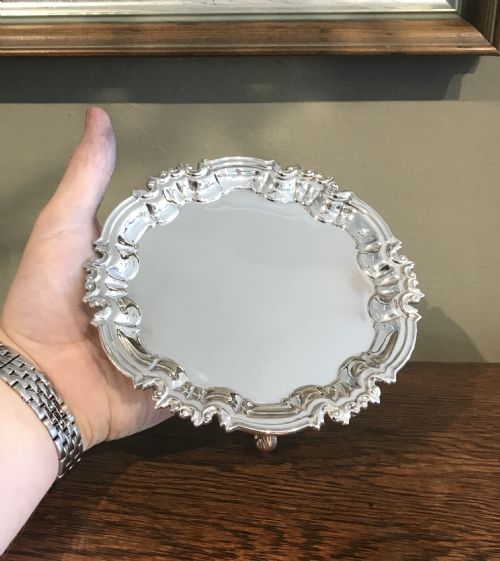 Good George V Solid Silver Card Tray