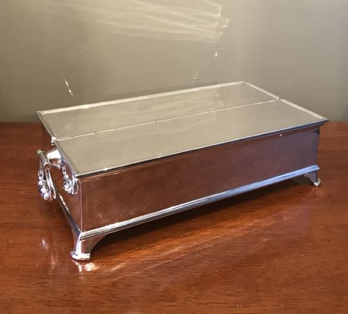 Superb George V Solid Silver Inkwell Desk Stand, 1935