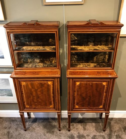 fig 1. Edwardian Mahogany Display Cabinets, Pair.