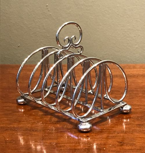 A Good George V Solid Silver Toast Rack, Chester 1913