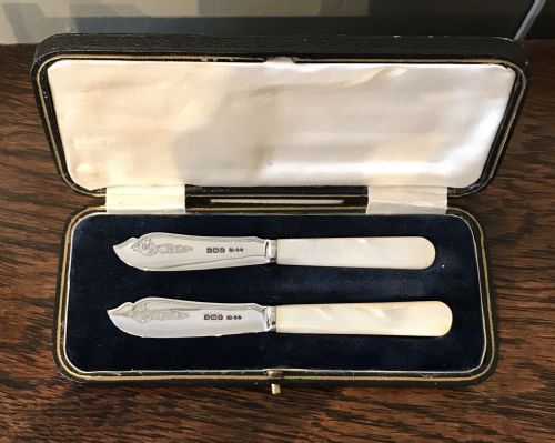 Pair of George V Silver Butter Knives