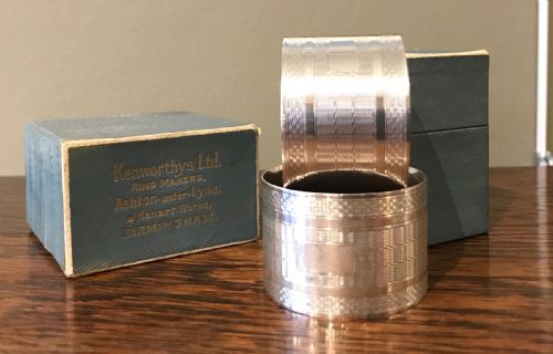 Pair of Silver Napkin Rings in Original Boxes
