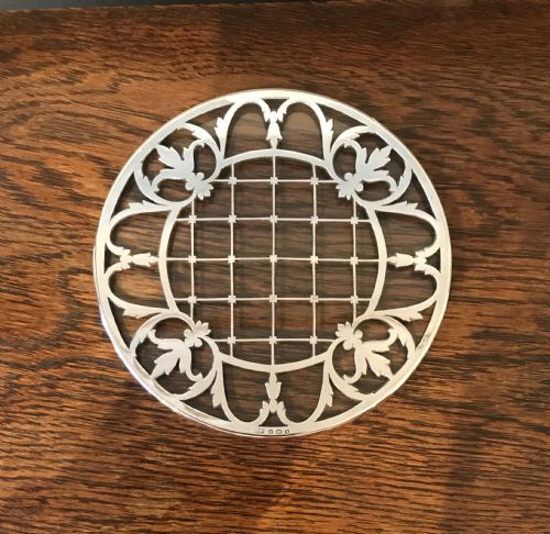 George V Solid Silver and Glass Teapot Stand by Mappin & Webb