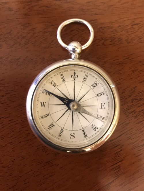 Victorian Solid Silver Compass, 1887