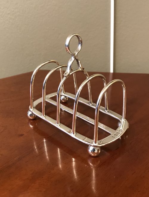 George V Solid Silver Toast Rack