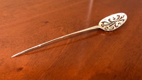 18th Century Silver Mote Spoon