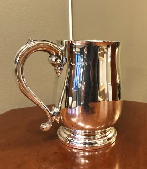 Solid Silver Pint Tankard, Adie Brothers
