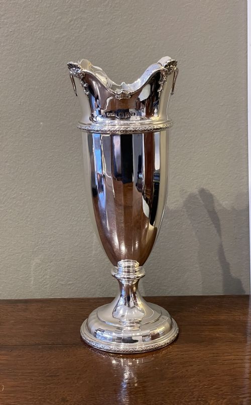 Quality George V Solid Silver Vase, Chester