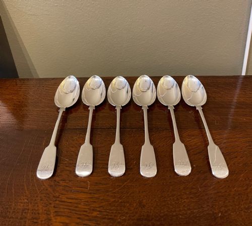 Rare Set of Six Scottish Silver Spoons, 1839