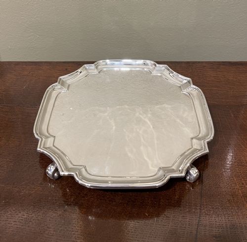 George II Style Silver Card Tray, Goldsmiths & Silversmiths Co