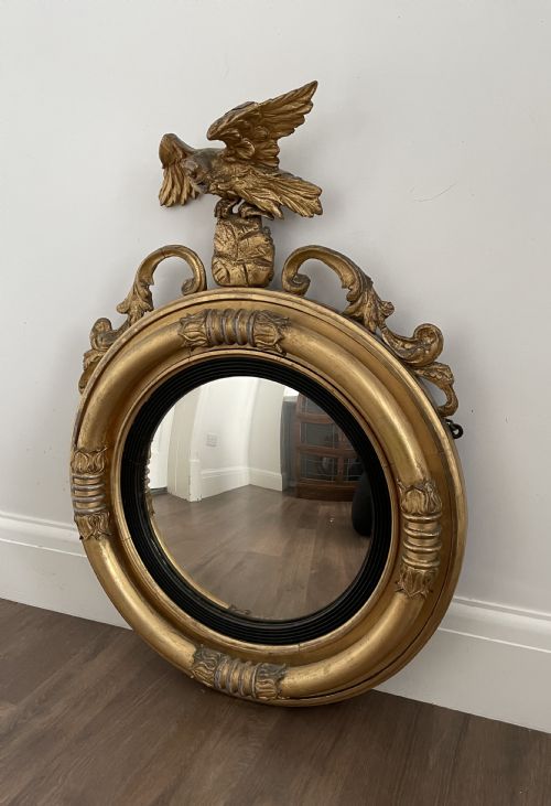 A Quality Regency Giltwood Convex Mirror