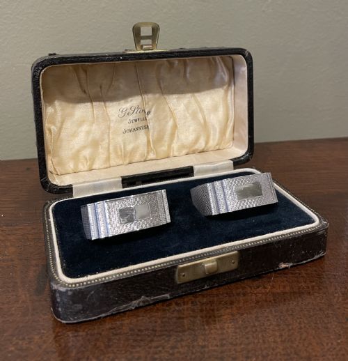 Pair of Art Deco Solid Silver Napkin Rings