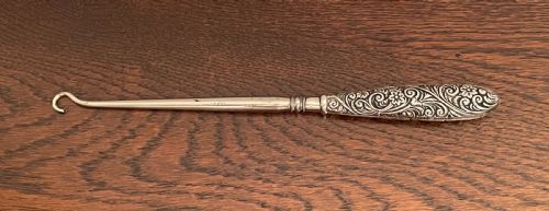 Quality Victorian Silver Button Hook, Crisford & Norris