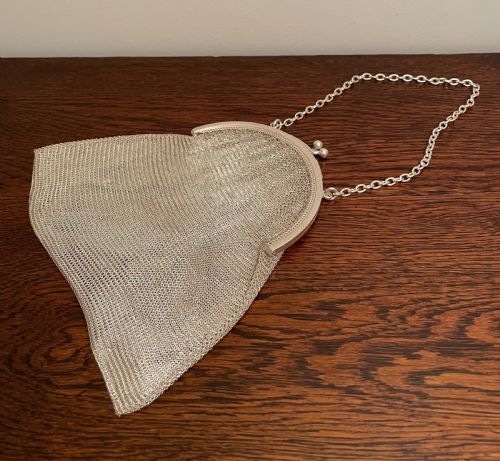 George V Solid Silver Chain Mail Bag Purse