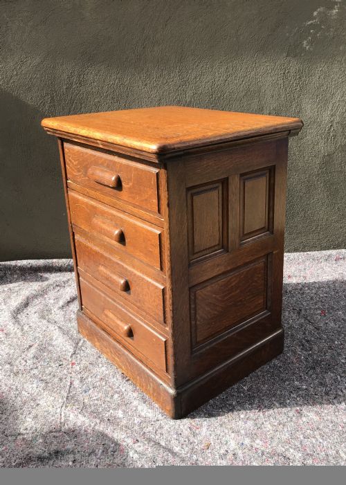 1930s Oak School Office Chest Filing Cabinet