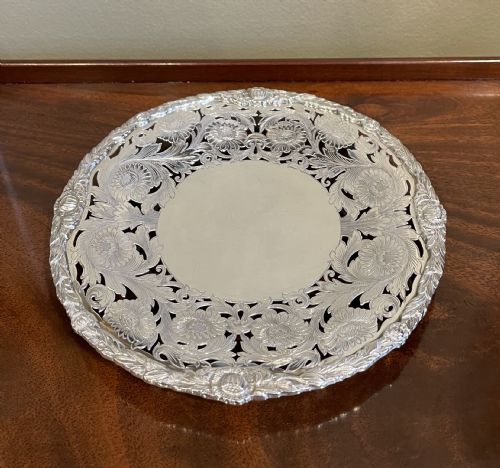 Superb Quality Cast Silver Dish by Walker & Hall