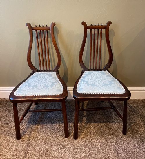 Pair of Victorian Lyre Backed Chairs