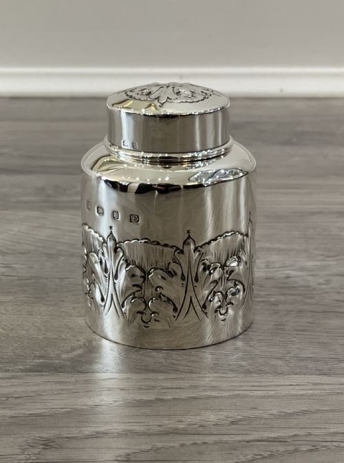 Victorian Solid Silver Tea Caddy by a & J Zimmerman