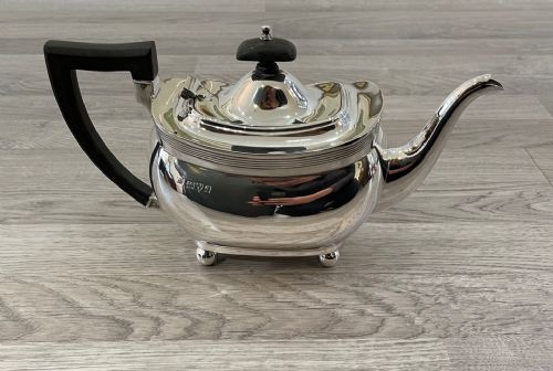 fig 1. George V Solid Silver Three Piece Tea Service, Chester 1914