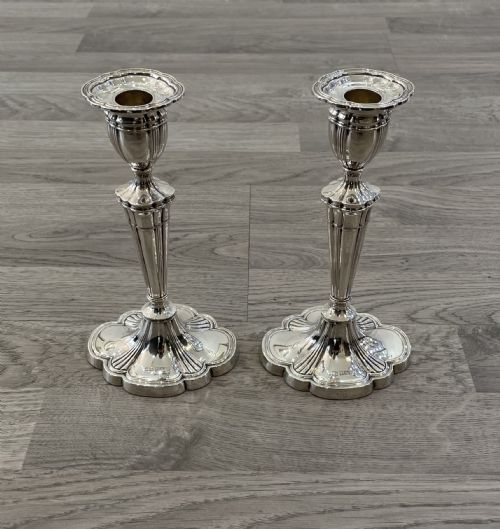 Pair of Solid Silver Candlesticks