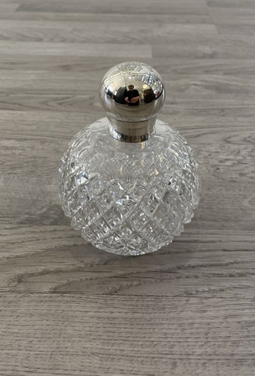 Victorian Silver & Cut Glass Scent Bottle by Sampson Mordan & Co