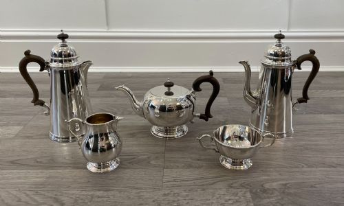 Impressive George I Style Solid Silver Five Piece Tea & Coffee Set