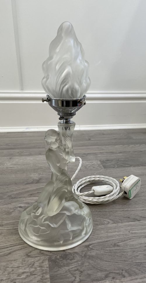 Art Deco Walthe & Sohne Glass Table Lamp